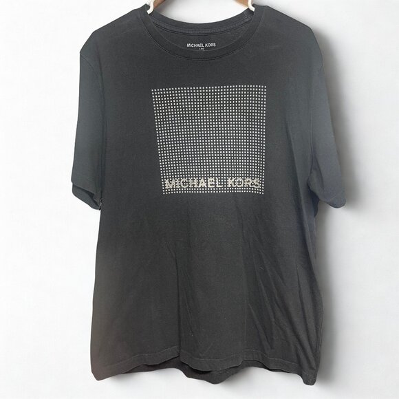 Michael Kors Mens Graphic T-Shirt Black Logo Short Sleeve - Picture 1 of 4